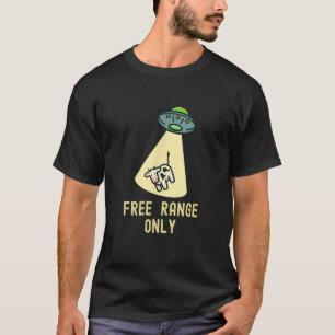 Bio-Lebensmittel Lustige UFO-Alien-Entführung Kuh T-Shirt