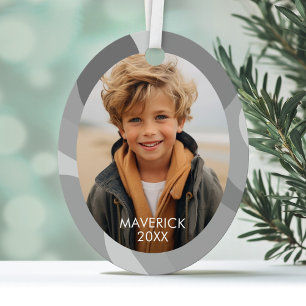Bio Line Abstrakt Art - 1 Foto Grau Shades Ornament Aus Metall