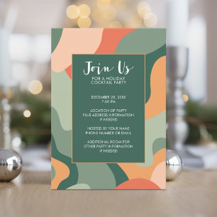 Bio Linie Abstrakt Art - Jade Coral Holiday Einladung