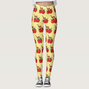 Bio Lover Sparrow Eating Red Tomato Leggings