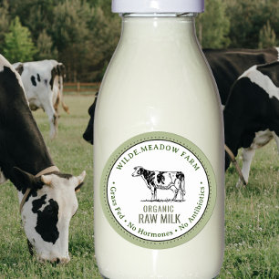 Bio Milchwirtschaftssiegel mit Vintager Holstein-K Runder Aufkleber