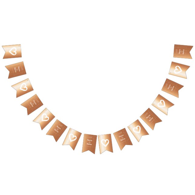 Bio-minimalistische Naturhochzeit Bronze EDITABLE Wimpelkette (Alle)