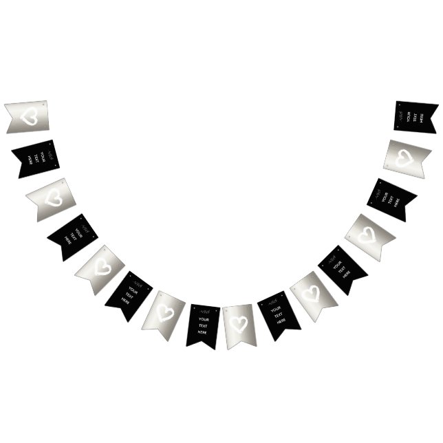 Bio-minimalistische natürliche Hochzeit Silver EDI Wimpelkette (Alle)