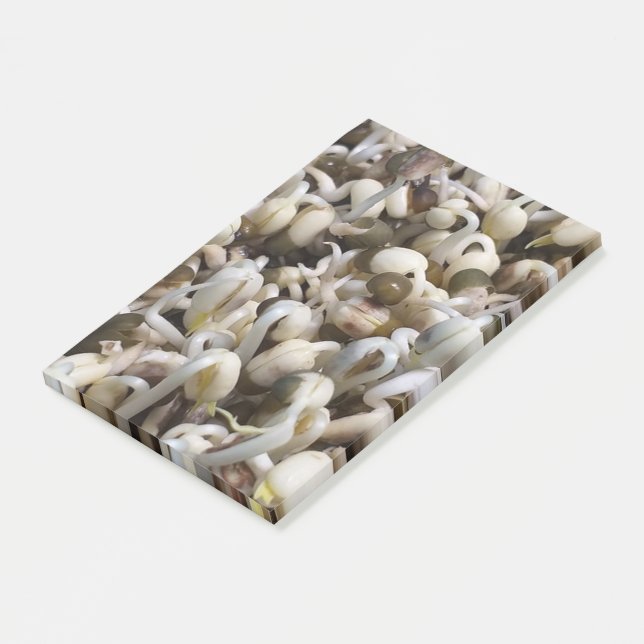 Bio Mung Sprouts - ein nährstoffverpacktes Superfo Post-it Klebezettel (angewinkelt)