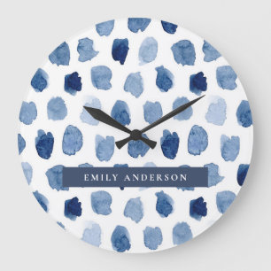 BIO NAVY BLAU INDIGO DOTS GEFÄRBTE KRAWATTE PATTE GROßE WANDUHR