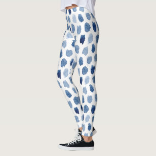 BIO NAVY BLAU INDIGO DOTS GEFÄRBTE KRAWATTE PATTE LEGGINGS