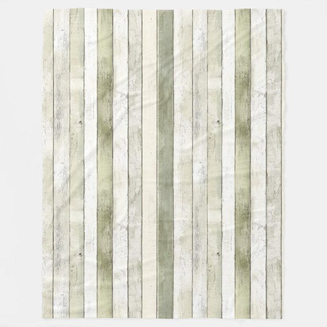 Bio Olivenöl Elfenbein Imitate Holz Streifen Weihn Fleecedecke (Vorderseite)