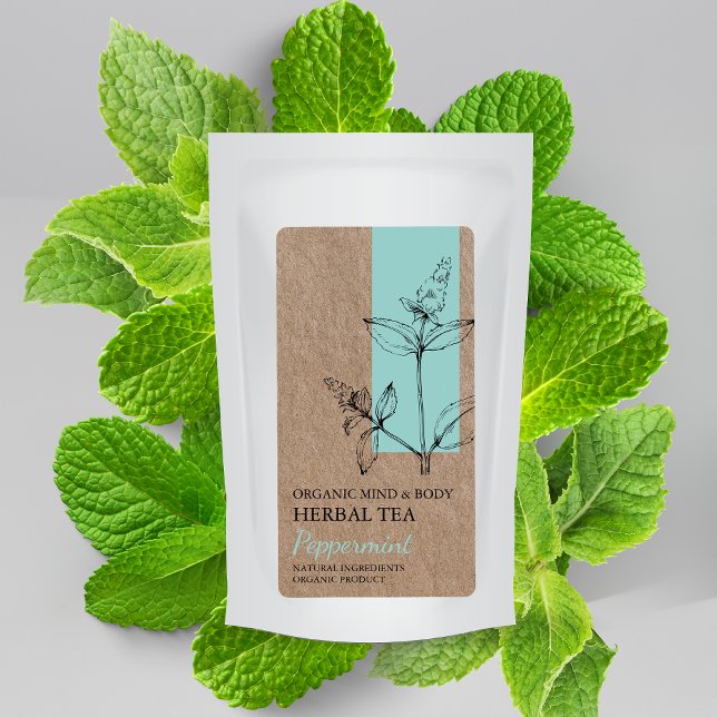 Bio Peppermint Tebal Kraft Business Label (Von Creator hochgeladen)
