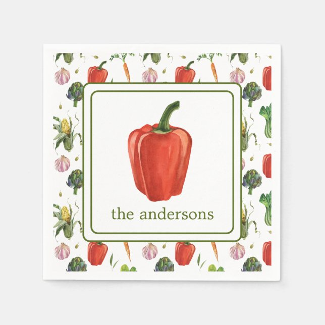Bio Produktion von Bell Pepper Serviette (Vorderseite)