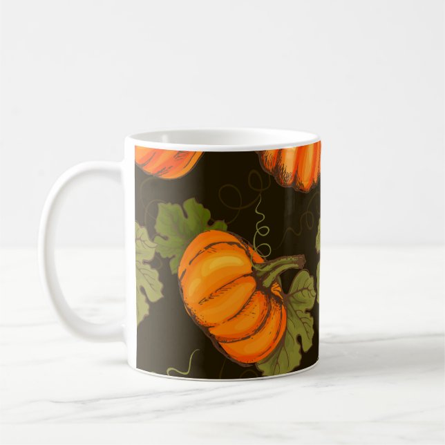 Bio Pumpkins: Bauernhof an Tisch Kaffeetasse (Links)