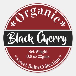 Bio Red Black Cherry Lip Balm Collection Runder Aufkleber