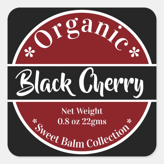Bio Red White Cherry Beauty Quadratischer Aufkleber (Vorderseite)
