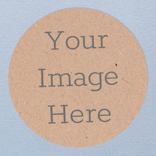 Bio, rustikales, braunes Kraftpapier Minimalistisc Runder Aufkleber