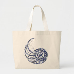 Bio Spirale in blau Jumbo Stoffbeutel