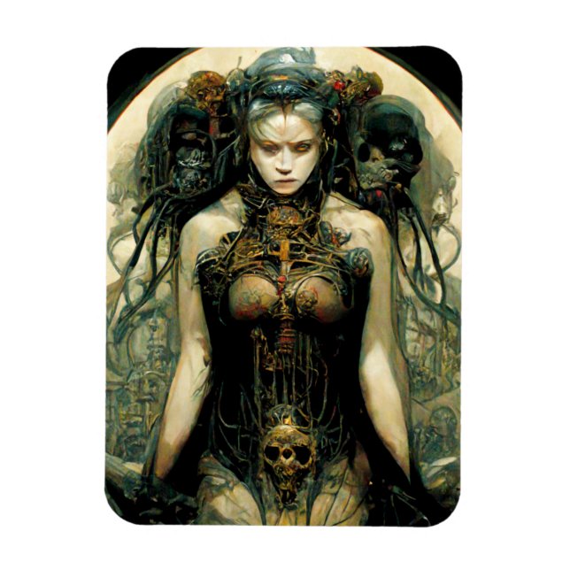 Bio Tech Woman Fantasy Sci-Fi Magnet (Vertikal)