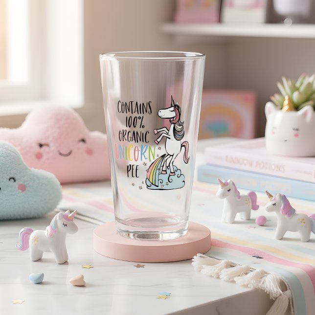 Bio Unicorn Pee Funny Unicorn Glas (Find out and crack up your friends and work colleagues with this hilarious 100% organic unicorn pee)