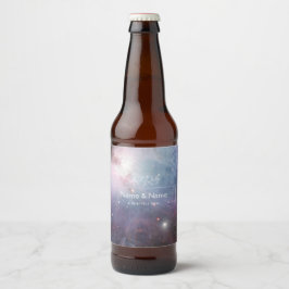 Bio violette Himmelsstars orion nebula EDITABLE Bierflaschenetikett