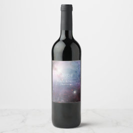 Bio violette Himmelsstars orion nebula EDITABLE Weinetikett