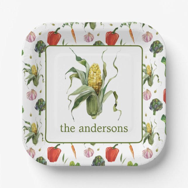 Bio Wasserfarbe Mais Pappteller (Vorderseite)