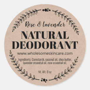 Bio Wellness Natural Deodorant Kraft Labels Runder Aufkleber
