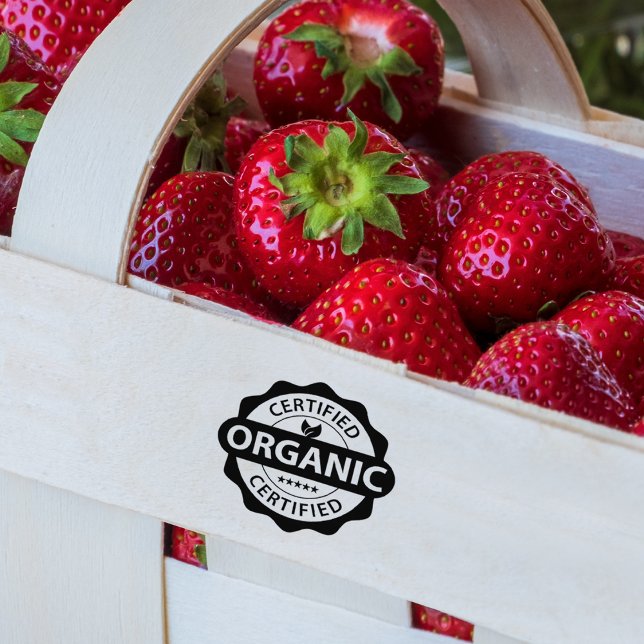 Bio zertifiziert, bio, Ökologisch Gummistempel (Von Creator hochgeladen)