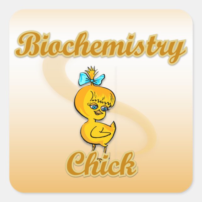 Biochemie Chick Quadratischer Aufkleber (Vorderseite)