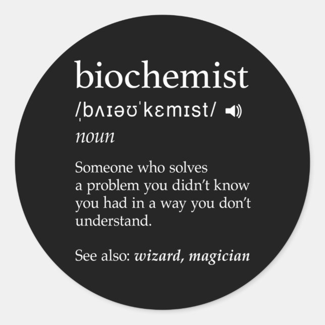 Biochemie Definition Science Nerdy Biochemie Runder Aufkleber (Vorderseite)