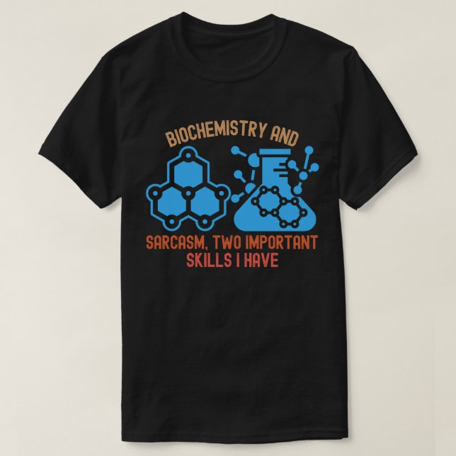 Biochemie-Spaß, Funny Biochemistry T-Shirt (Design vorne)