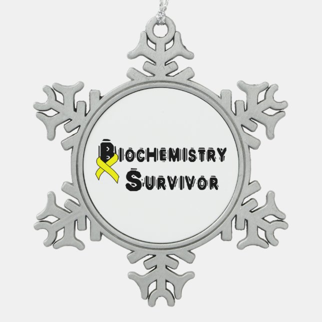 Biochemie Survivor Schneeflocken Zinn-Ornament (Vorderseite)
