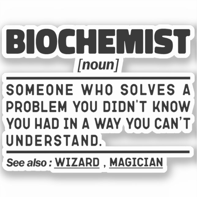 Biochemiker Noun Funny Biochemie Science Lover Aufkleber (Vorderseite)