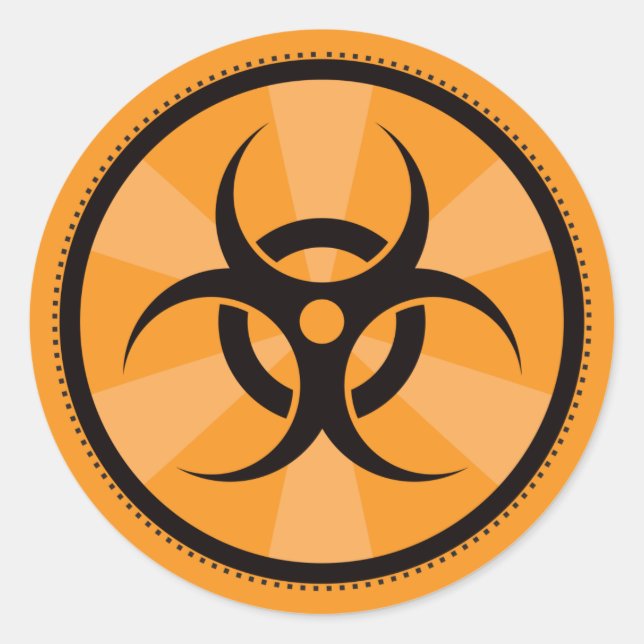 Biogefahr - Orange Runder Aufkleber (Vorderseite)