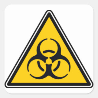 Biogefährdung 02 quadratischer aufkleber