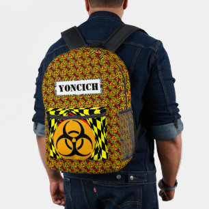 Biogefährdung Design von Kenneth Yoncich Bedruckter Rucksack