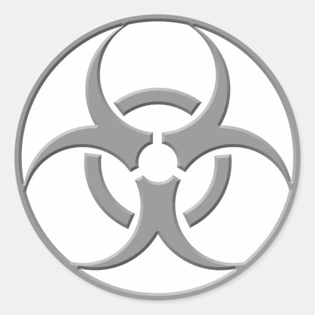 Biogefährdung Gray Runder Aufkleber (Vorderseite)