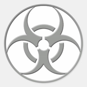 Biogefährdung Gray Runder Aufkleber