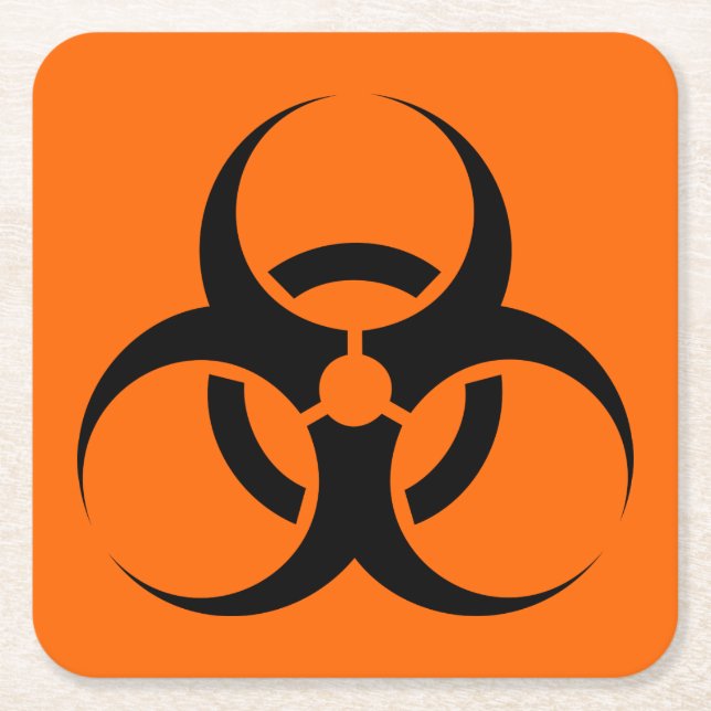 Biogefährdung Rechteckiger Pappuntersetzer (Vorderseite)