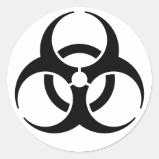 BIOGEFÄHRDUNG RUNDER AUFKLEBER (Vorderseite)