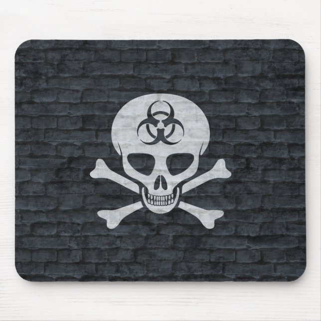 Biogefährdung Schädel mit Grauziegel Mousepad (Vorne)