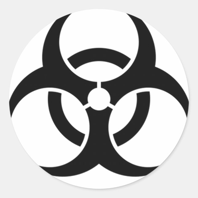 Biogefährdung schwarz runder aufkleber (Vorderseite)