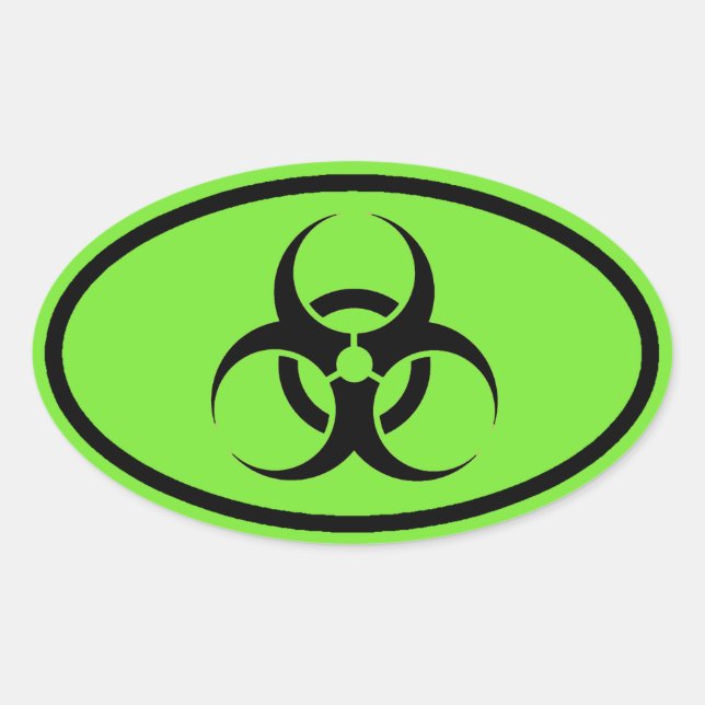 Biogefährdung Symbol Green Oval Car Aufkleber (Vorderseite)