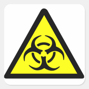 Biogefährdung-Symbol Quadratischer Aufkleber