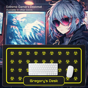 Biogefährdung Symbole - Gelb auf schwarzem Hinterg Schreibtischunterlage