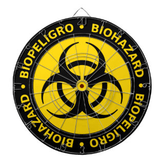 Biogefährdung-Warntafel Dartscheibe