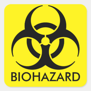 Biogefährdung-Warnung Quadratischer Aufkleber