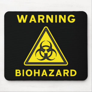 Biogefährdung-Warnzeichen Mousepad