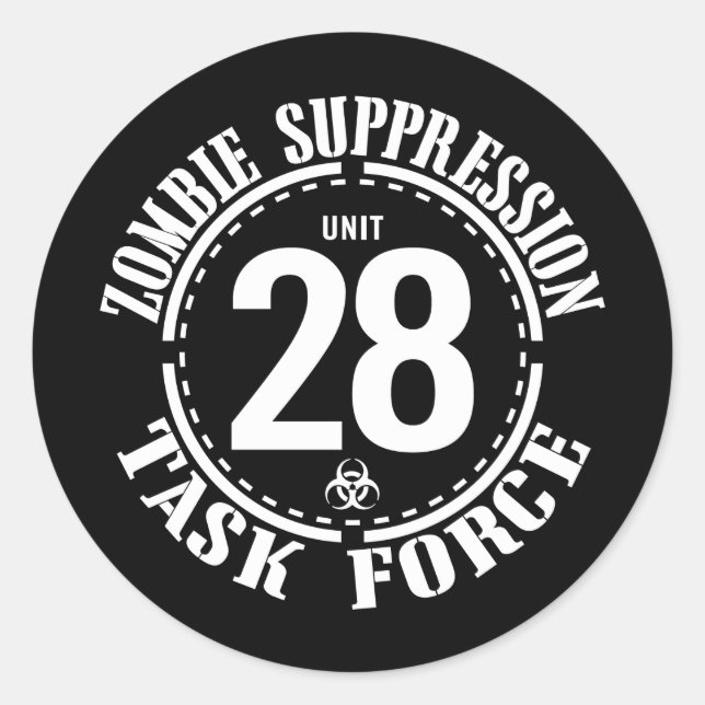 Biogefährdung Zombie Task Force Runder Aufkleber (Vorderseite)