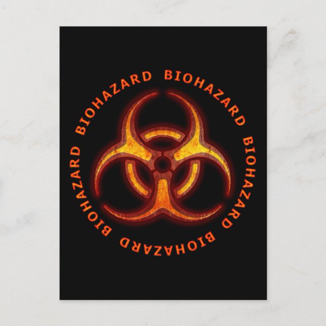 Biogefährdung Zombie Warning Postkarte (Vorderseite)