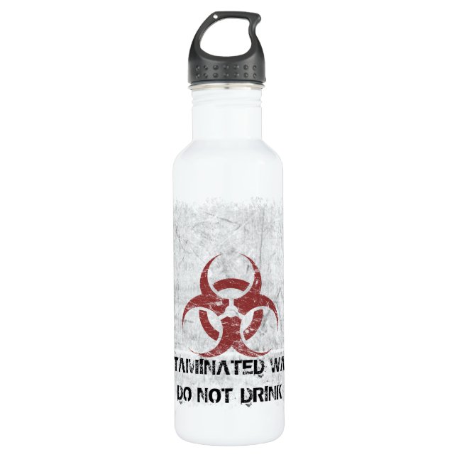 BiogefährdungGrunge kundengerecht Edelstahlflasche (Vorderseite)
