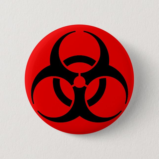 Biogefährdungssymbol Button (Vorderseite)