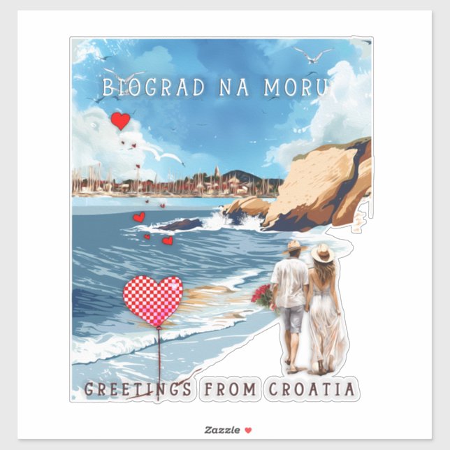 Biograd na moru 5 aufkleber (Blatt)